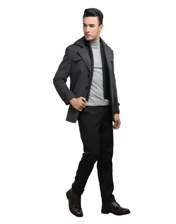 Men Coat Pewter Grey Color