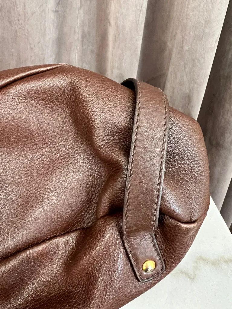 Miu Miu Brown Leather Shoulder Bag