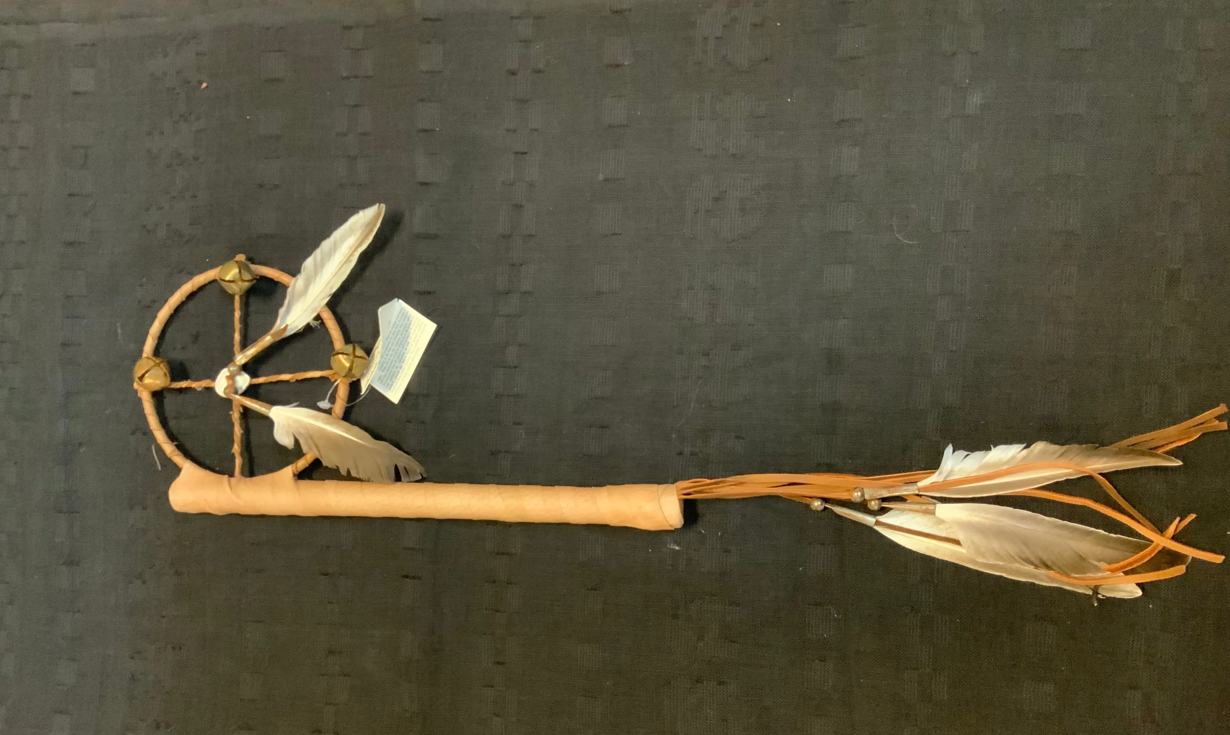 Navajo Handcrafted traditional Medicine Wheel Dance Stick.  LZ127