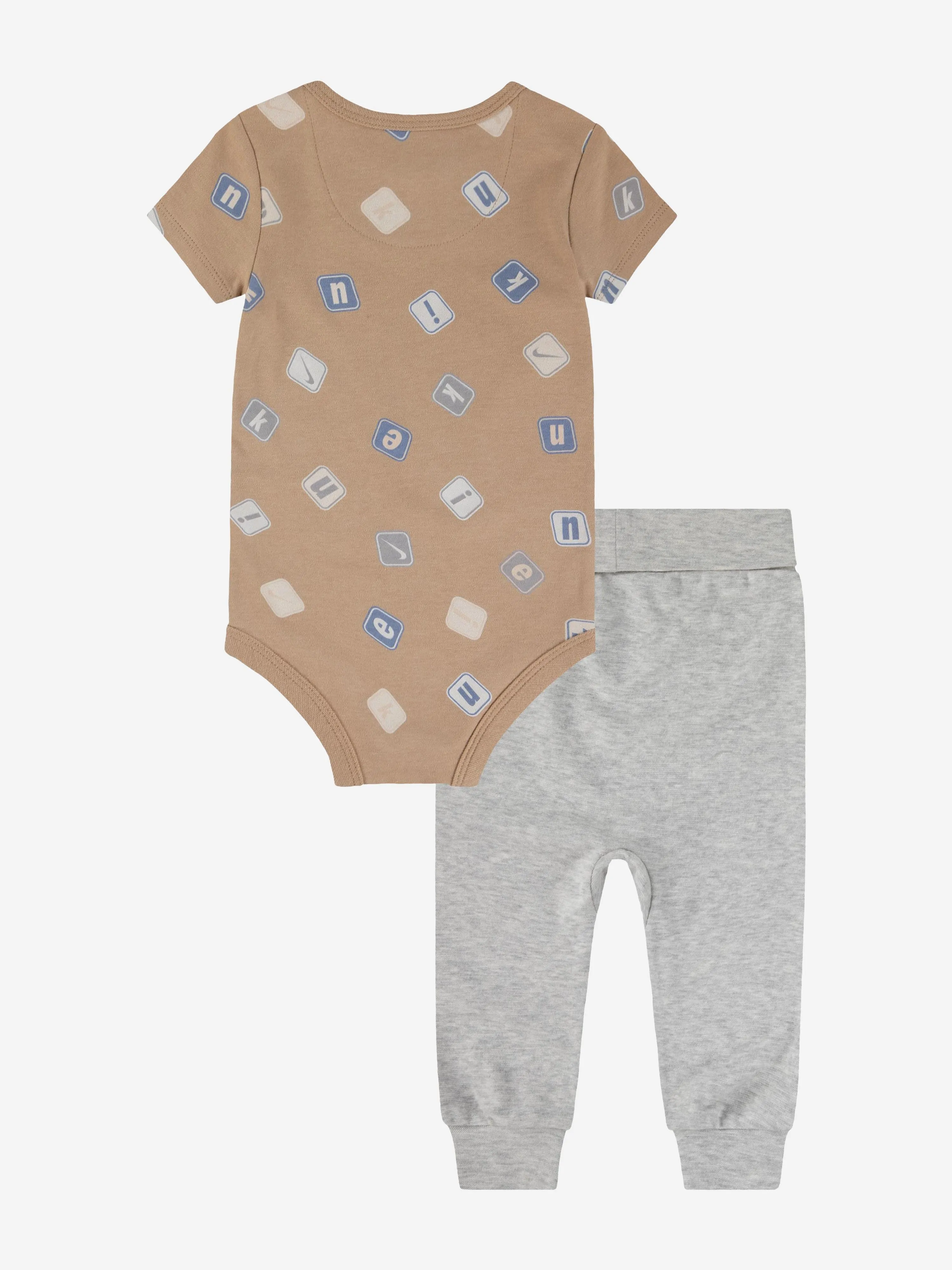 Nike Baby AOP Bodysuit And Leggings Set in Beige