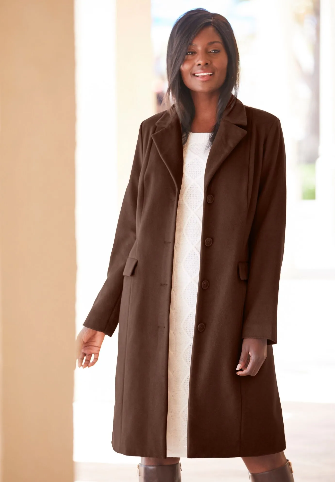 Notch Collar Wool Coat