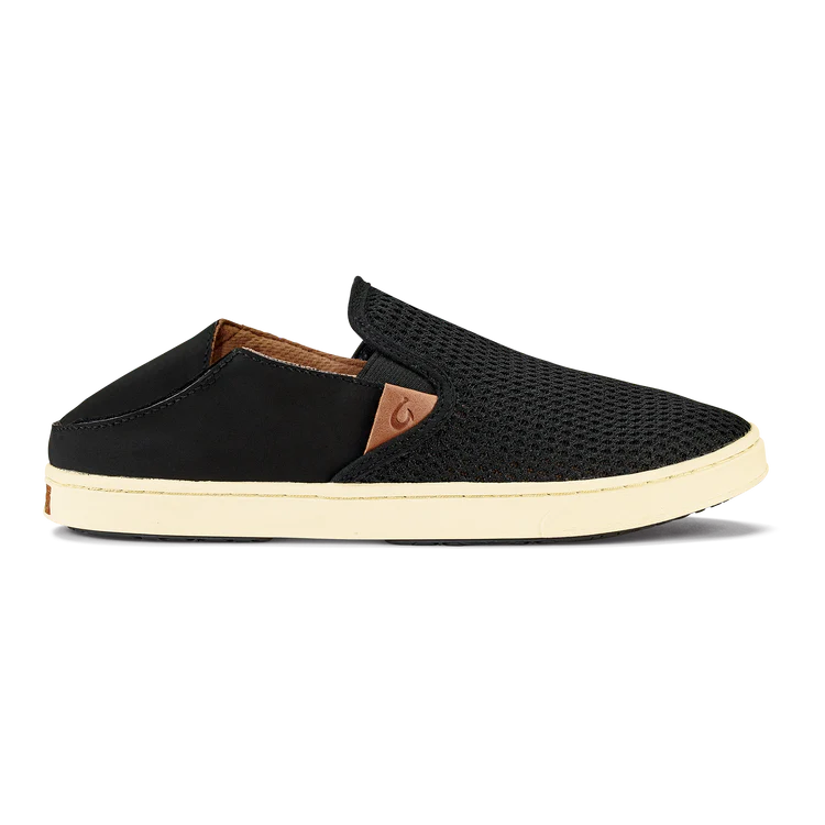 Olukai Pehuea Ladies Breathable Slip On Shoes Black - A One Clothing