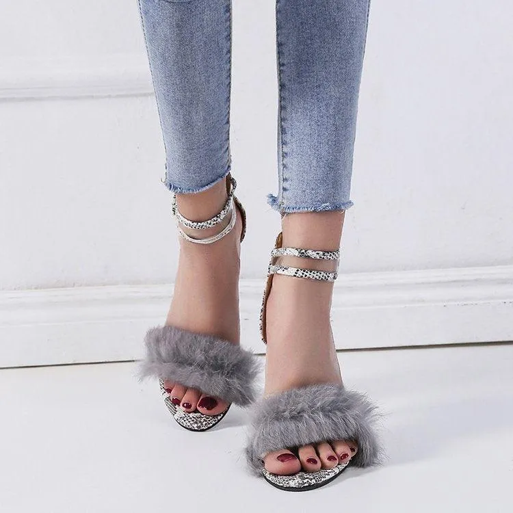 One Word Buckle Sandals