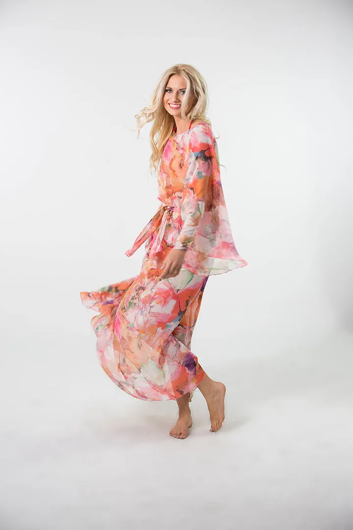 Papillon Long Chiffon Dress