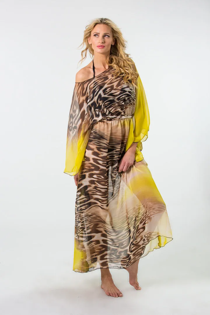 Papillon Long Chiffon Dress