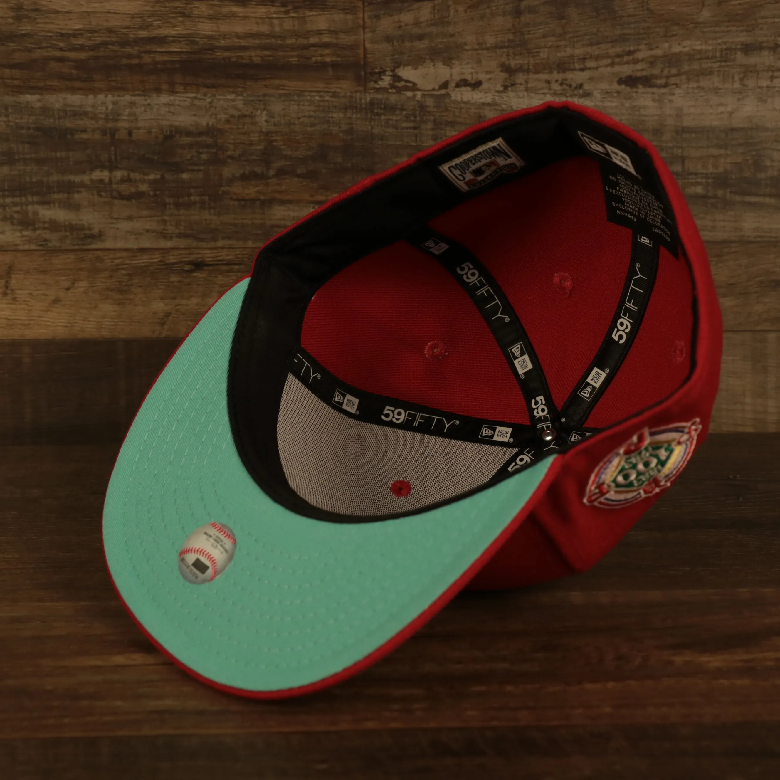 Philadelphia Phillies Glow In The Dark 100th Anniversary Teal Bottom Side Patch 59Fifty Fitted Cap