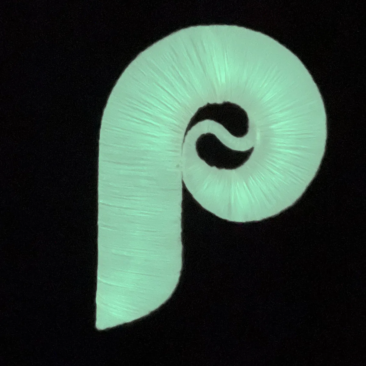 Philadelphia Phillies Glow In The Dark 100th Anniversary Teal Bottom Side Patch 59Fifty Fitted Cap