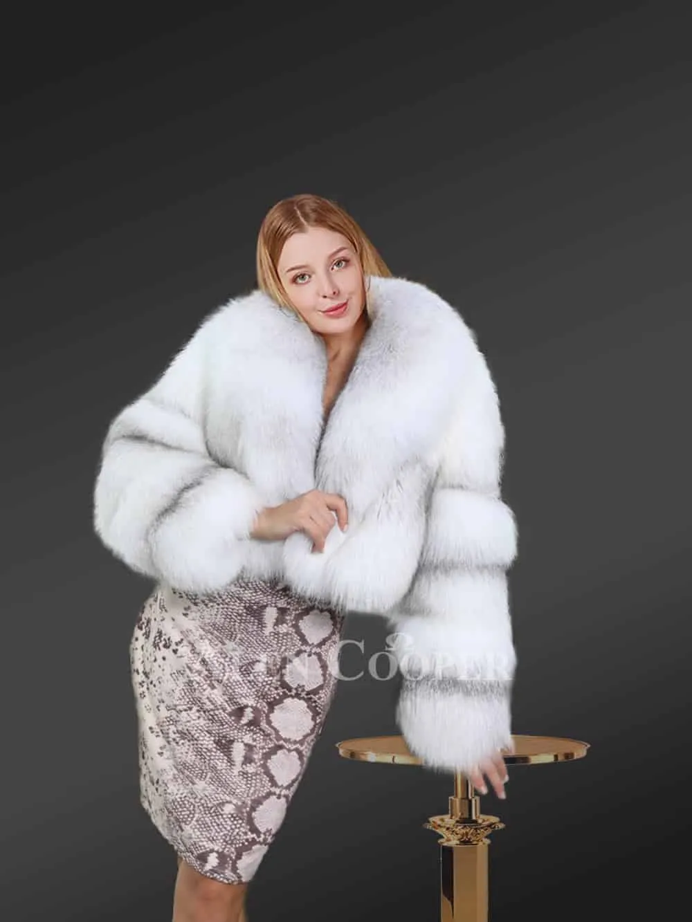 Premium Fox Fur Crop Coat