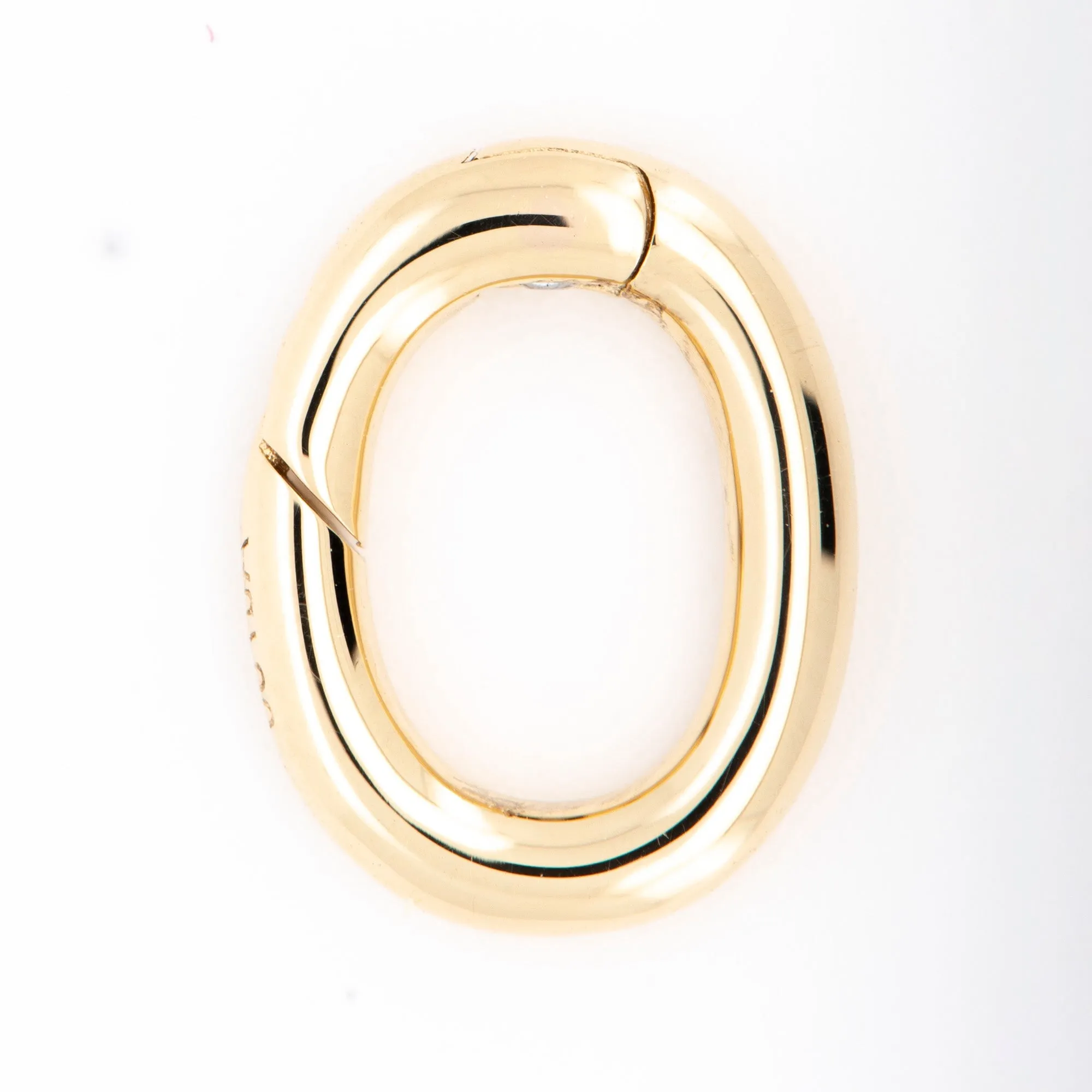 Push Gate Small Oval 9x7mm 14K or 18K Gold Pendant Holder Enhancer M4007S