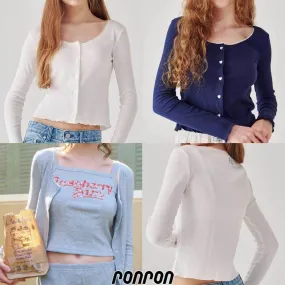 RONRON  |Casual Style Street Style Long Sleeves Cotton Elegant Style