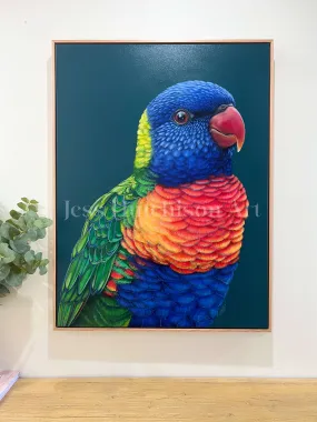 Rupert the Rainbow Lorikeet - Original framed artwork