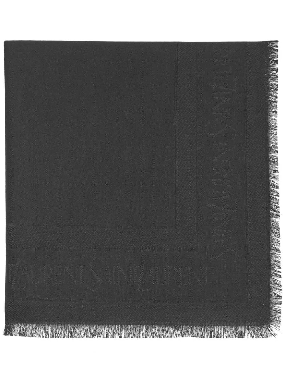 SAINT LAURENT Elegant Black Wool and Silk Men's Scarf for FW23