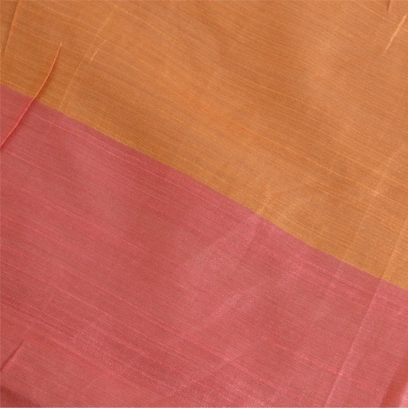 Sanskriti Vintage Long Dupatta Stole Pure Silk Peach/Pink Hijab Woven Scarves