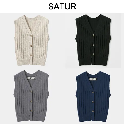 SATUR  |Street Style Logo Cardigans