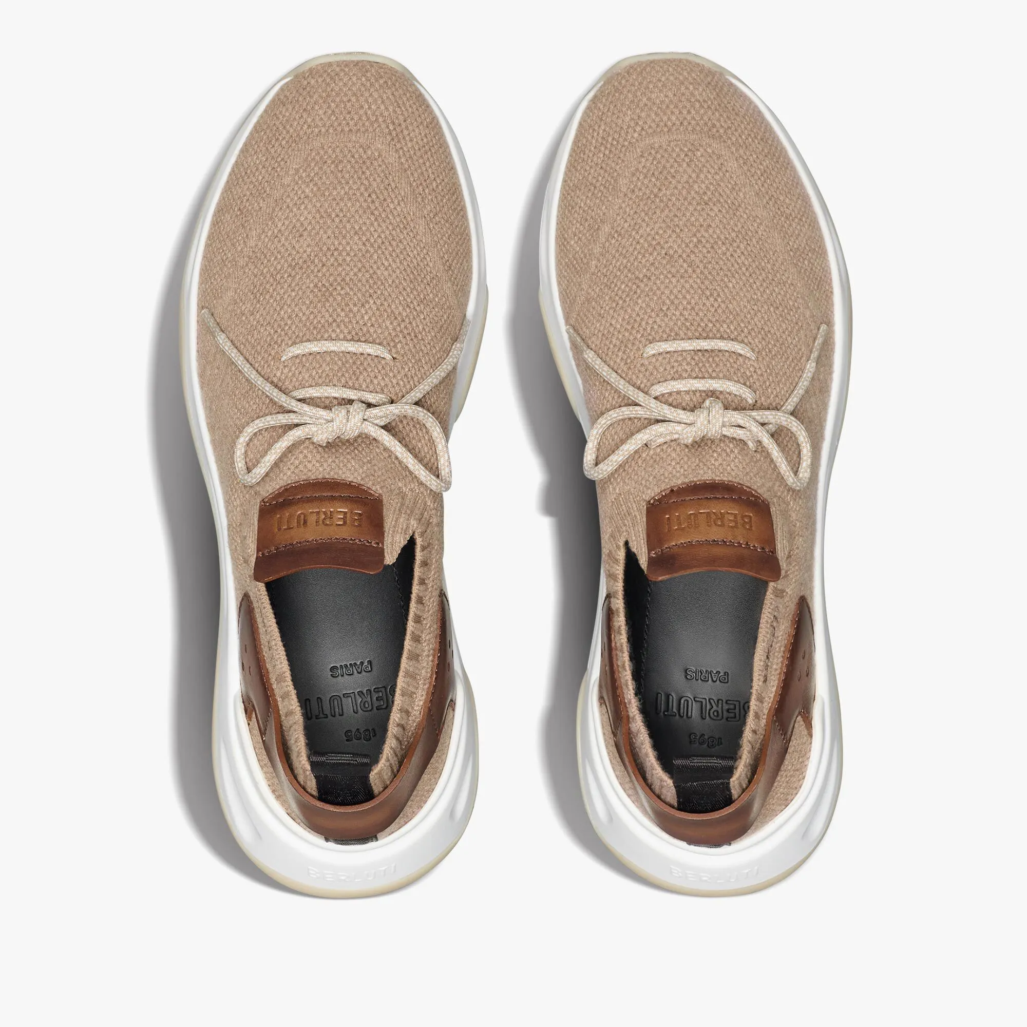 Shadow Cashmere And Leather Sneaker