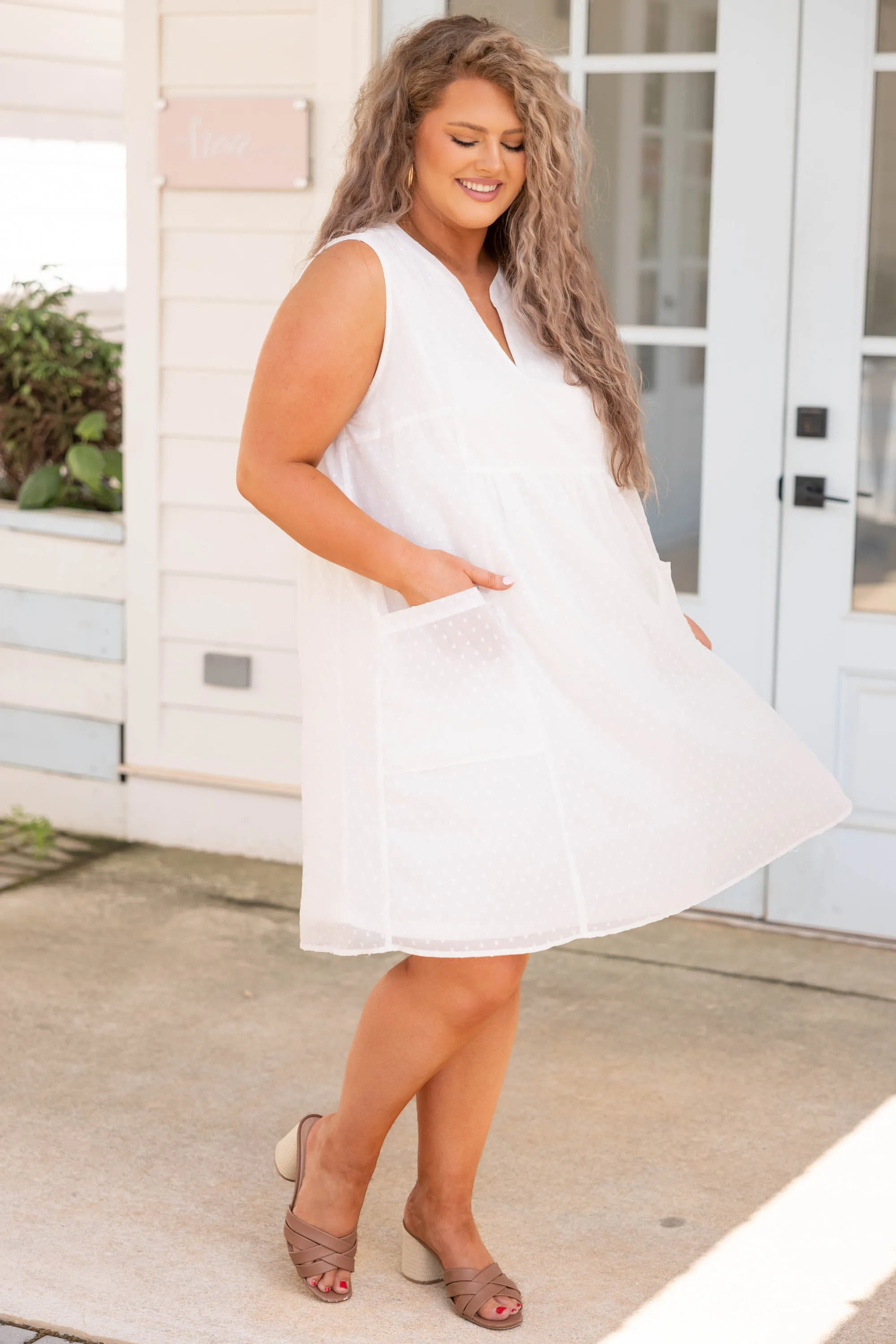 Shimmer So Bright Dress, Off White