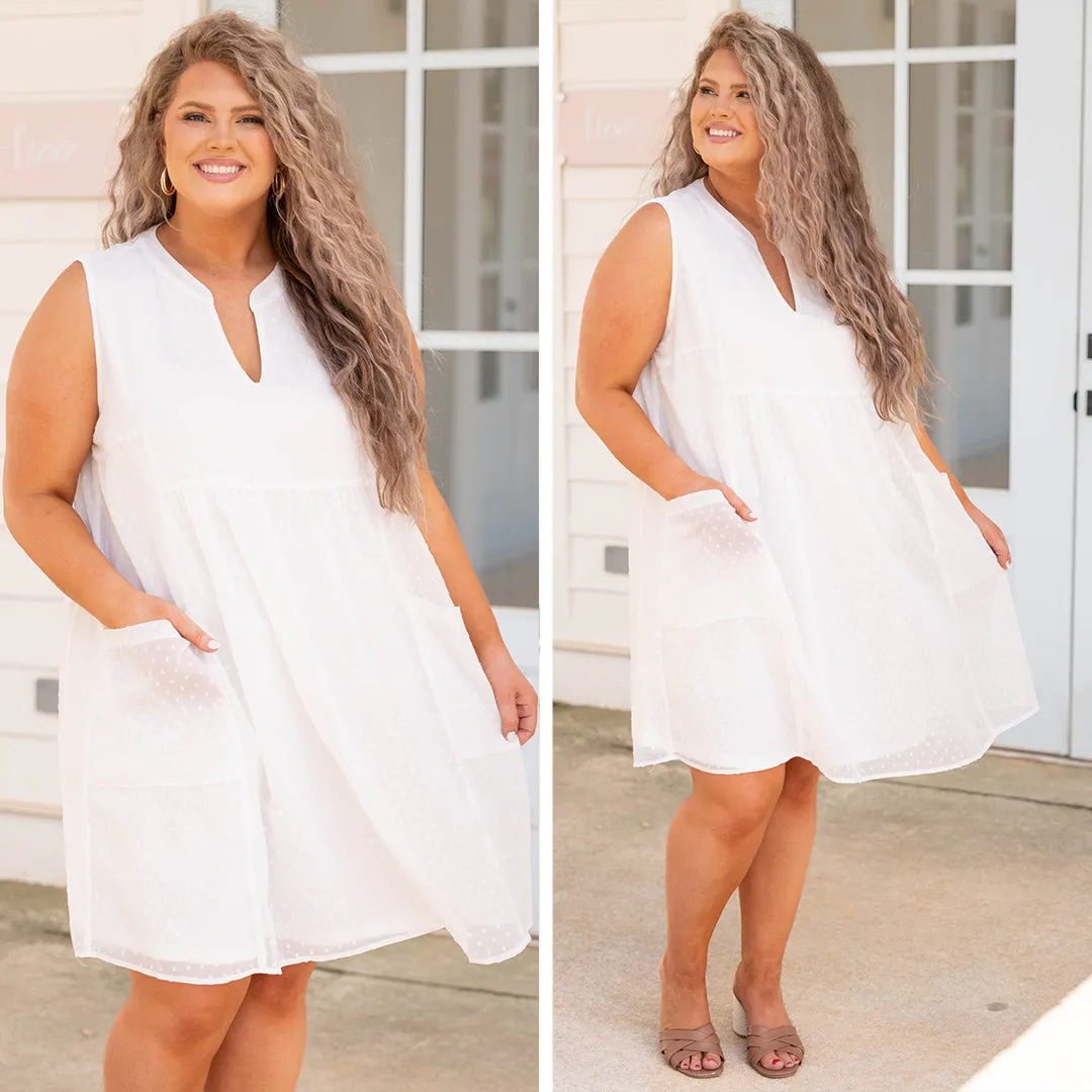 Shimmer So Bright Dress, Off White