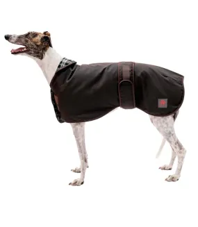 Sighthound waxed dog coat 46cm brown Firefoot