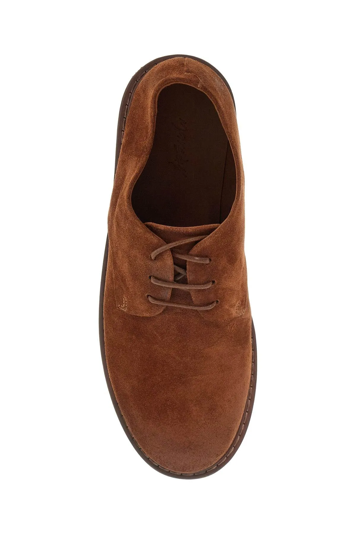 suede leather lace-up derby shoes with