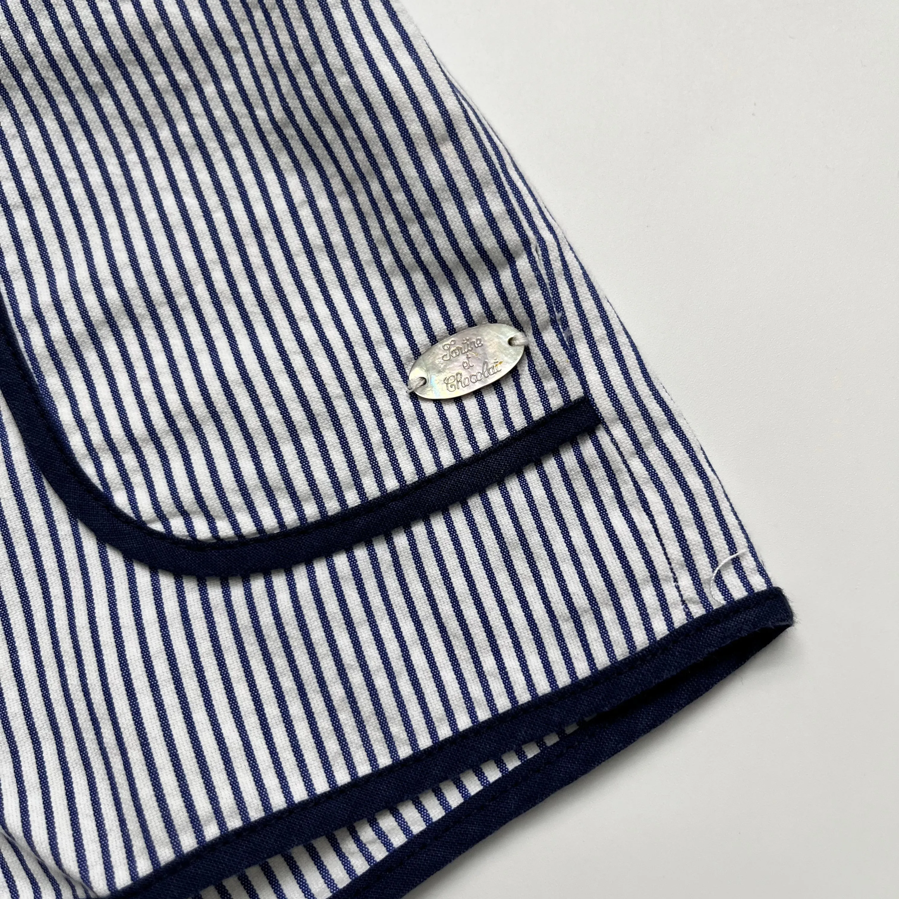 Tartine et Chocolat Blue And White Stripe Shorts: 8 Years