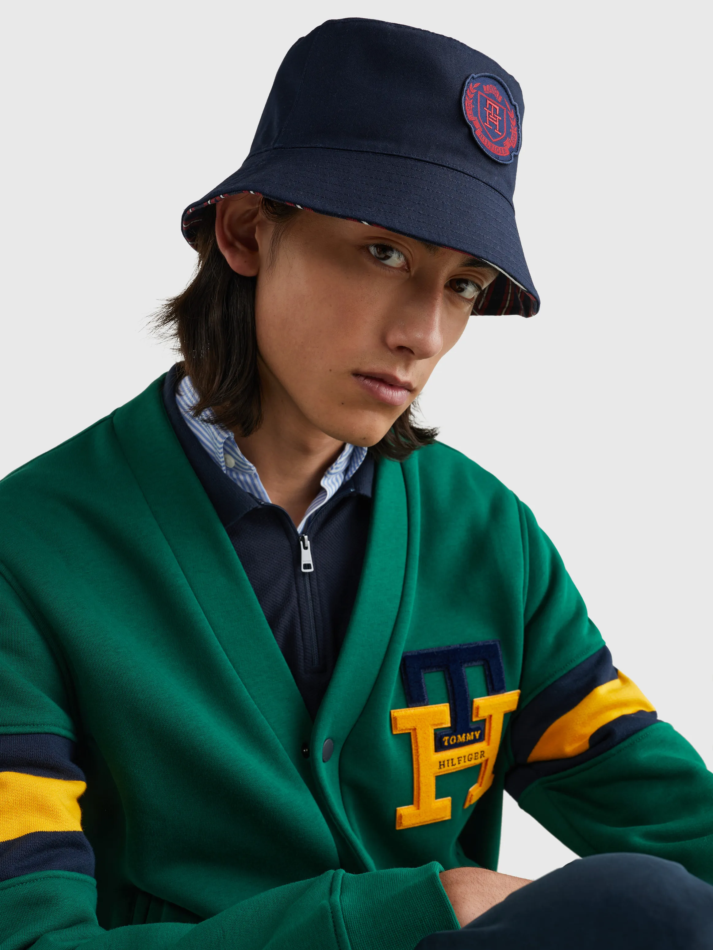 TH Modern Reversible Stripe Bucket Hat | Hats, Gloves & Scarves | Tommy Hilfiger