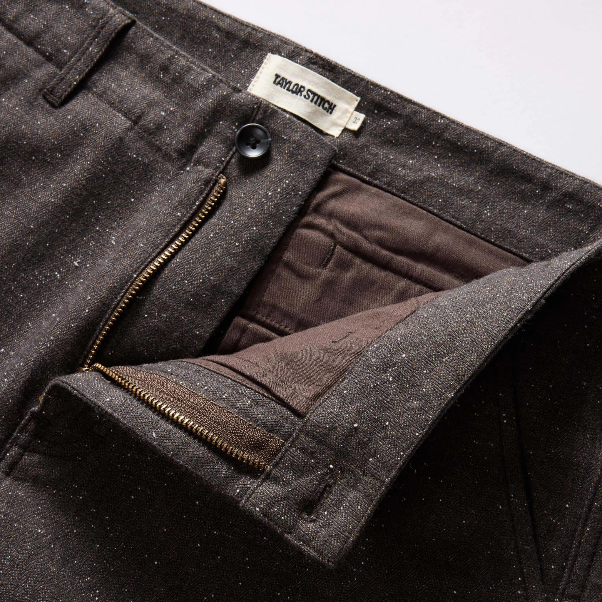 The Carnegie Pant in Peat Nep Herringbone