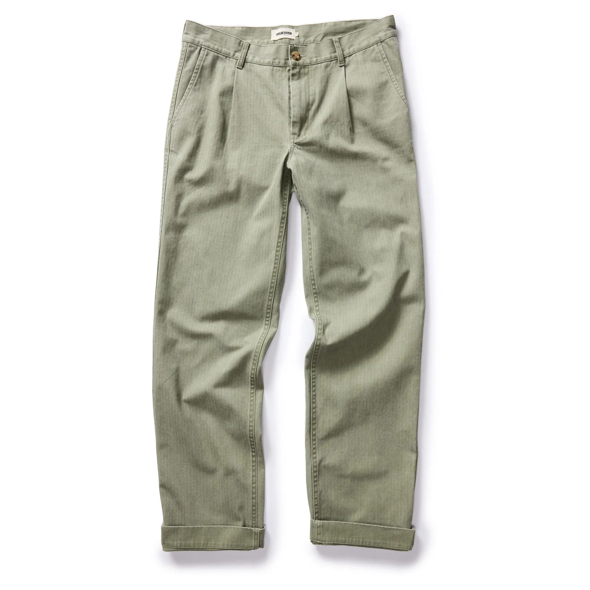 The Matlow Pant in Dried Sage Pigment Herringbone