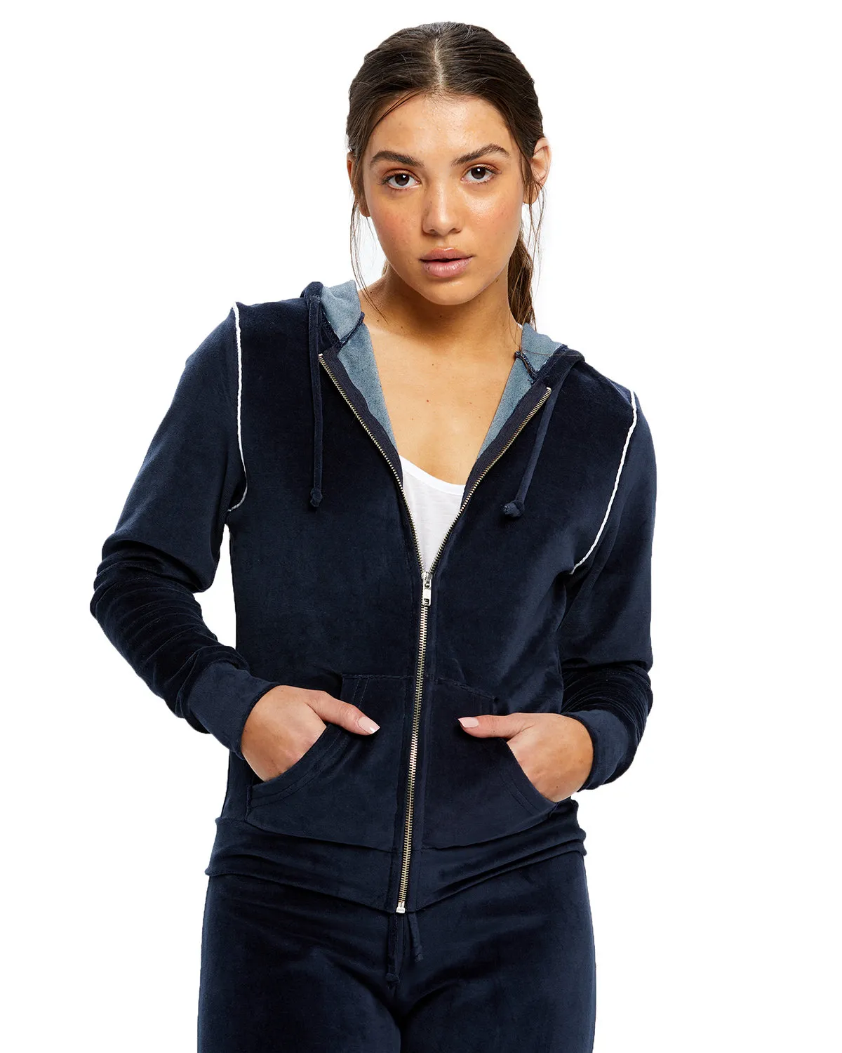 US Blanks / US565 Women's Plush Velour Zip Hoody SKU: 0565US