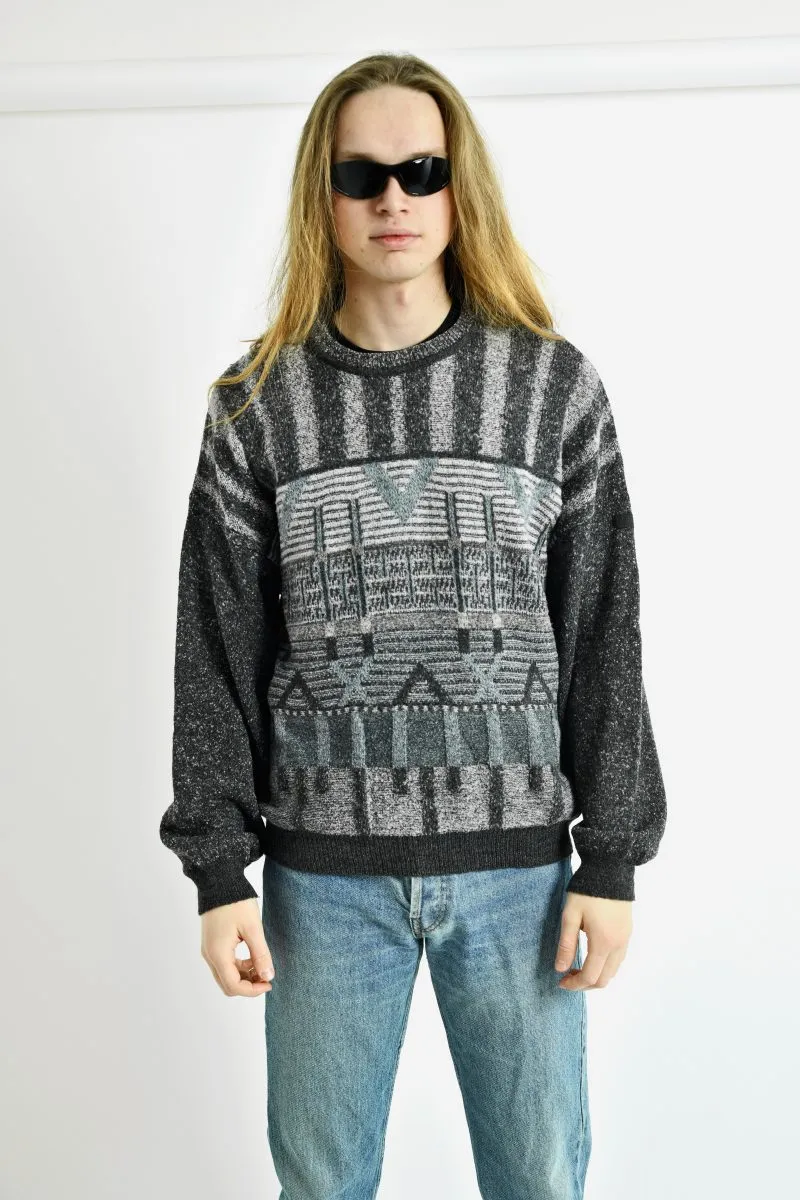 Vintage sweater mens grey