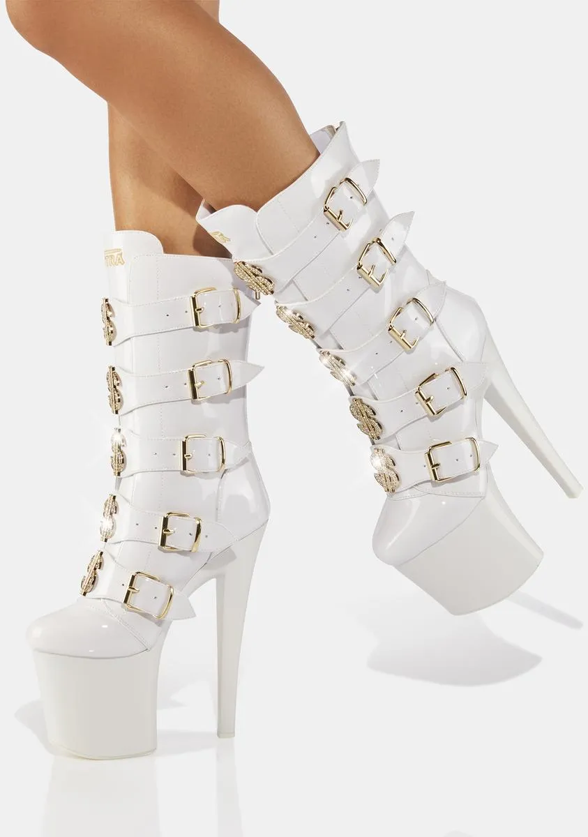 White VIP Platform Boots-