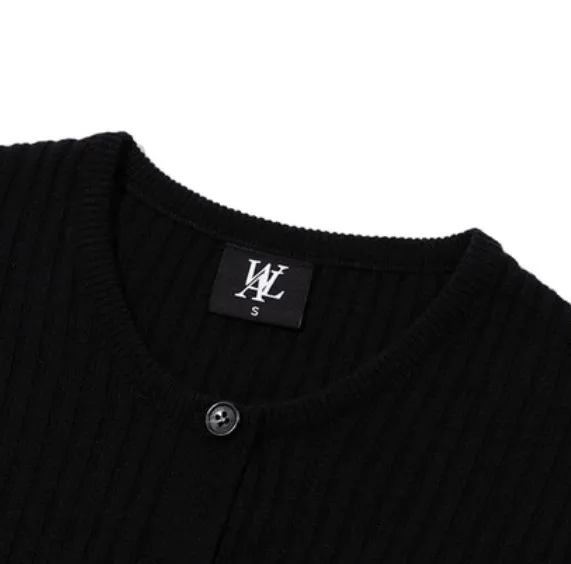 WOOALONG  |Street Style Plain Logo Cardigans