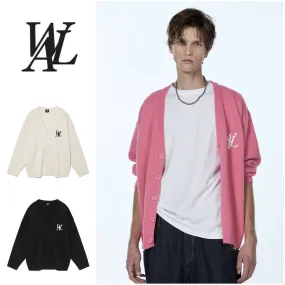 WOOALONG  |Unisex Street Style Logo Cardigans