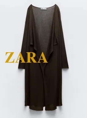 ZARA  |Casual Style Linen Plain Cardigans